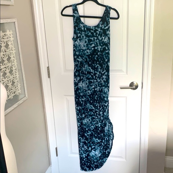 Soma maxi dress with drawstring ruching side blue and black size xs - Picture 3 of 8